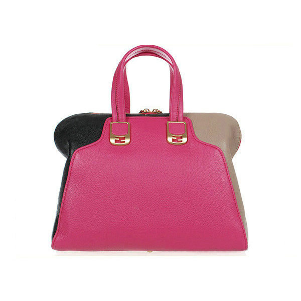 F8812 Fendi Chameleon Grande Vitello Zip Top Tote Bag F8812 Rosy